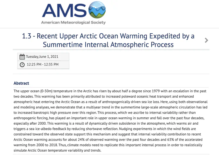 AMS 16th Polar Meeting Talk