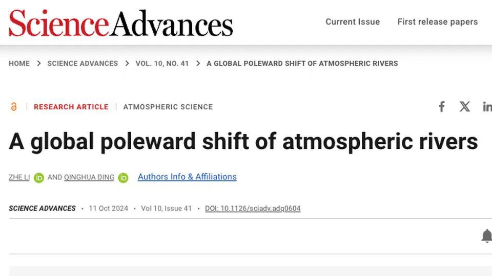 A global poleward shift of atmospheric rivers